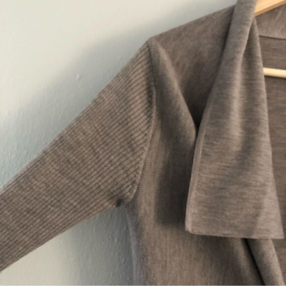 Worth 100% wool open front waterfall cardigan cross over tie waist size petite - Picture 5 of 7